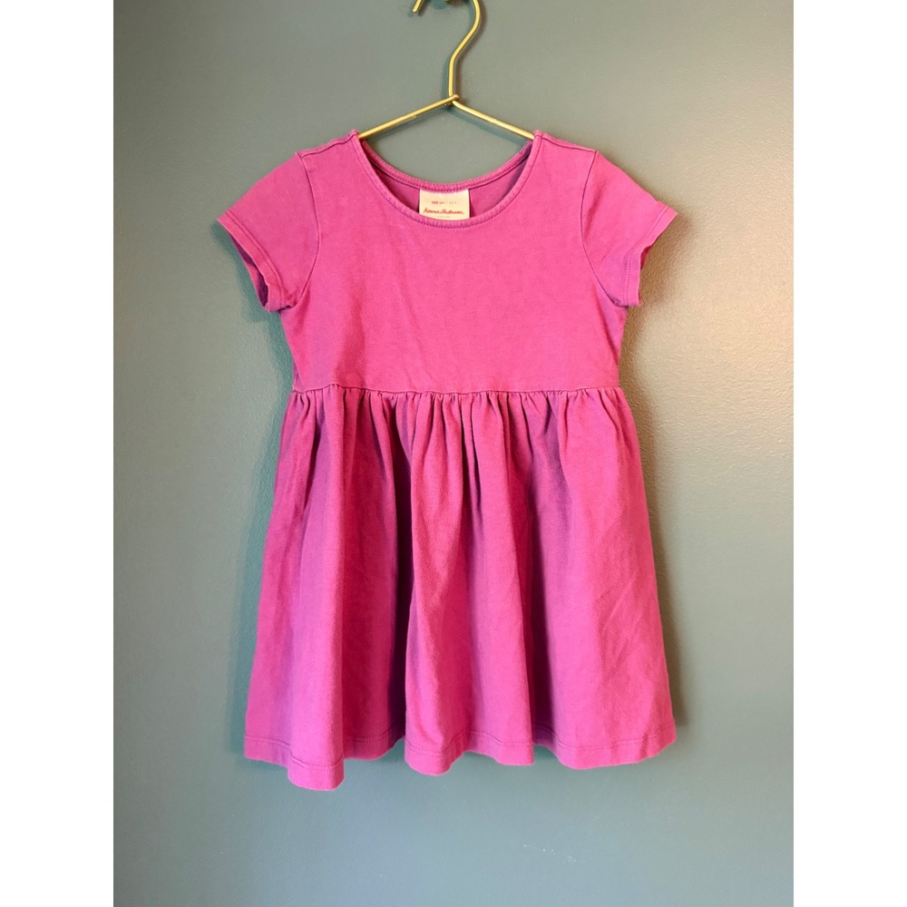 Hanna Andersson Girls Pink Short Sleeve Cotton Play Dress Size 100 US 4